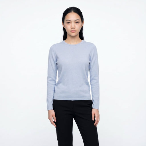 Dunedin Cashmere Women's 100% Cashmere C - Neck Jumper – Rivera Blue - Heritage Of Scotland - S