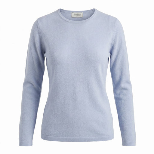 Dunedin Cashmere Women's 100% Cashmere C - Neck Jumper – Rivera Blue - Heritage Of Scotland - S