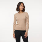 Dunedin Cashmere Women’s 100% Cashmere C-Neck Jumper – Sand Beige - Heritage Of Scotland - XS