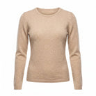 Dunedin Cashmere Women’s 100% Cashmere C - Neck Jumper – Sand Beige - Heritage Of Scotland - XS