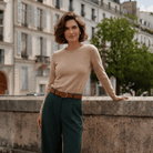 Dunedin Cashmere Women’s 100% Cashmere C-Neck Jumper – Sand Beige - Heritage Of Scotland - XS