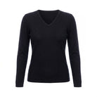 Dunedin Cashmere Women’s 100% Cashmere V - Neck Jumper – Black - Heritage Of Scotland - XS