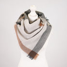 Earthy Block 100% Cashmere Square Scarf - MONOCHROME - Heritage Of Scotland -