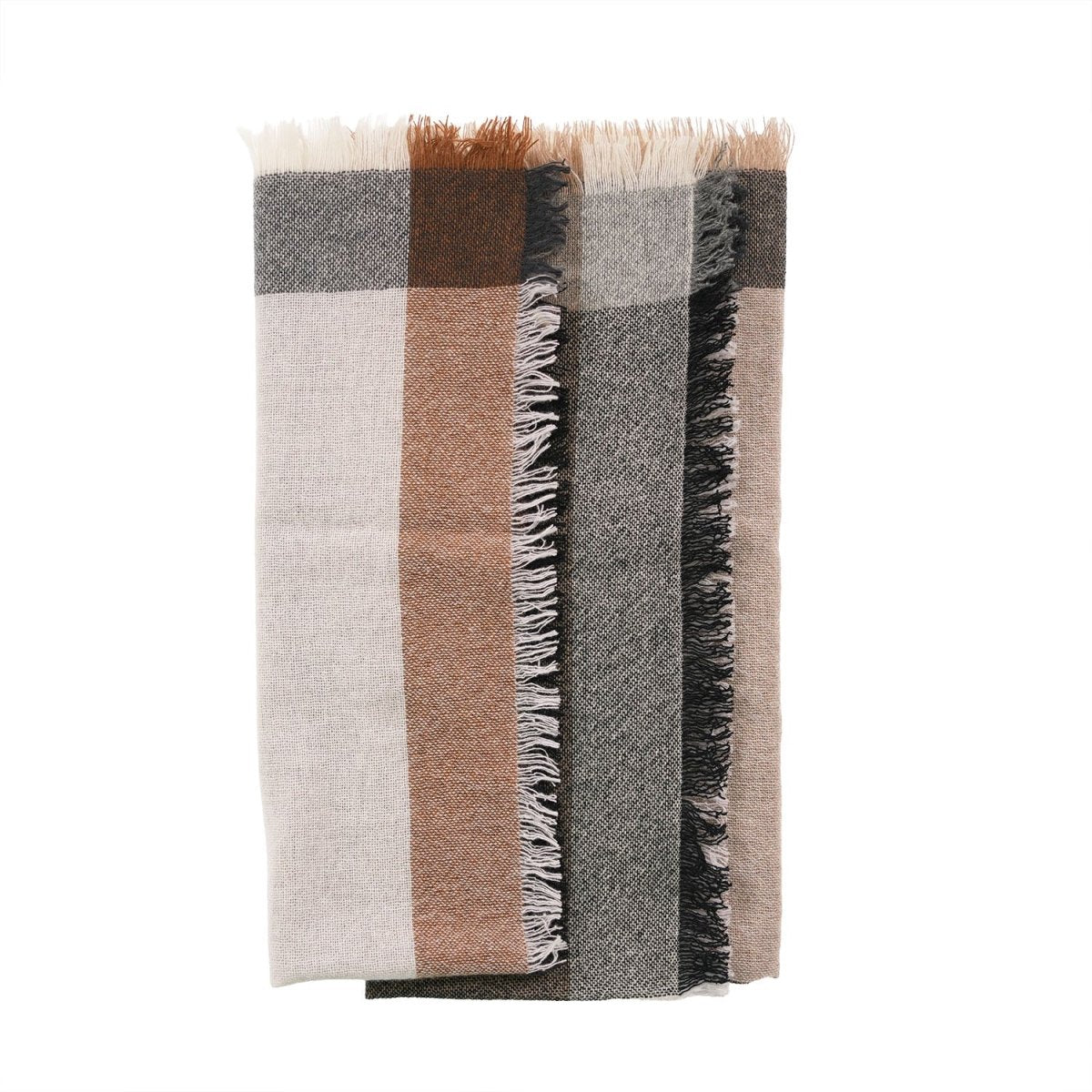 Earthy Block 100% Cashmere Square Scarf - MONOCHROME - Heritage Of Scotland -