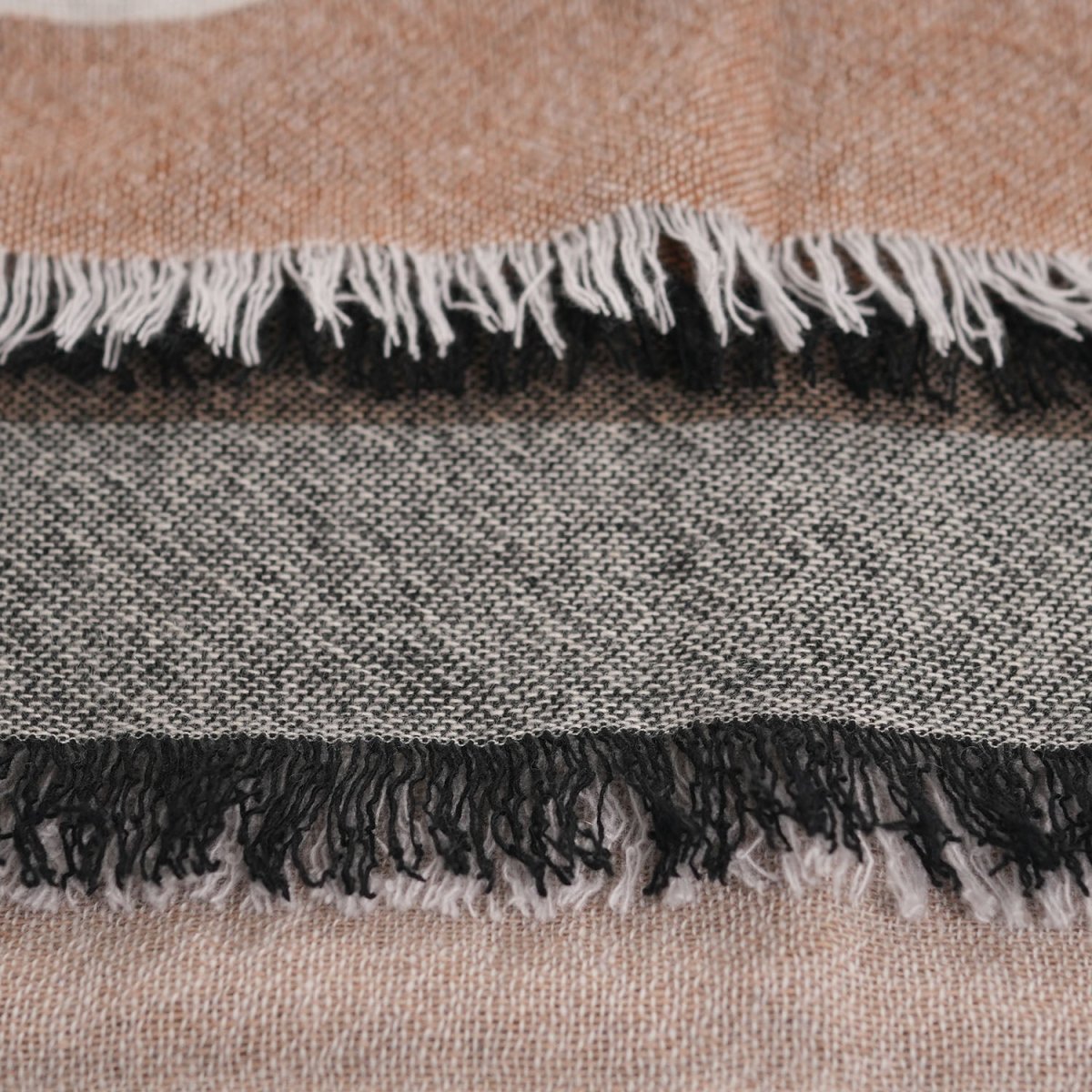 Earthy Block 100% Cashmere Square Scarf - MONOCHROME - Heritage Of Scotland -