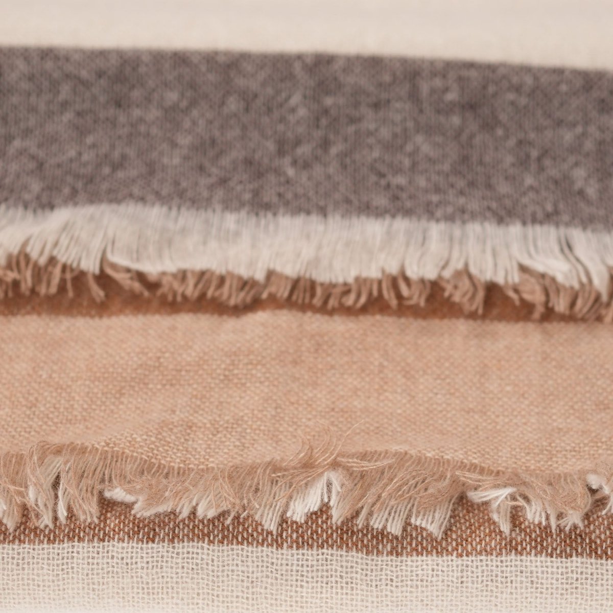 Earthy Block 100% Cashmere Square Scarf - NATURAL - Heritage Of Scotland -