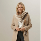 Earthy Block 100% Cashmere Square Scarf - NATURAL - Heritage Of Scotland -