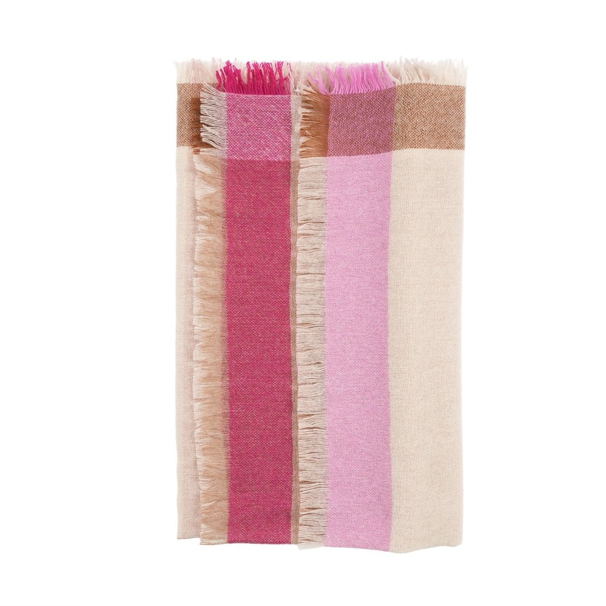 Earthy Block 100% Cashmere Square Scarf - PINK - Heritage Of Scotland -
