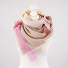 Earthy Block 100% Cashmere Square Scarf - PINK - Heritage Of Scotland -