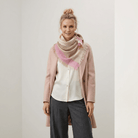 Earthy Block 100% Cashmere Square Scarf - PINK - Heritage Of Scotland -