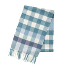 Edinburgh 100% Cashmere Scarf – Soft Warm Luxury Scarf - GIANT CHEQUER - PACIFIC WHITE - Heritage Of Scotland -
