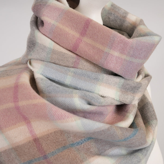 Edinburgh 100% Cashmere Wide Scarf - Heritage Of Scotland - BUCHANAN MIX GREY
