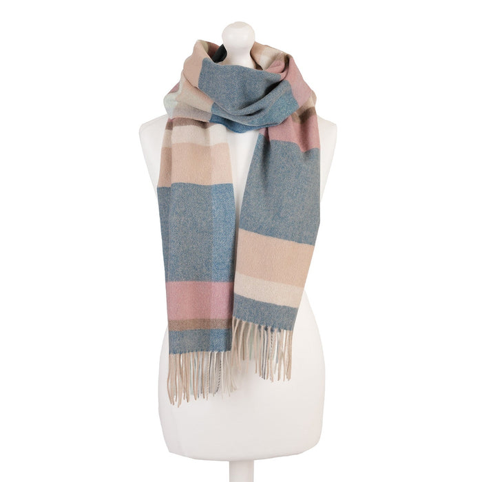Edinburgh 100% Cashmere Wide Scarf - Heritage Of Scotland - MIDDLETON AQUA