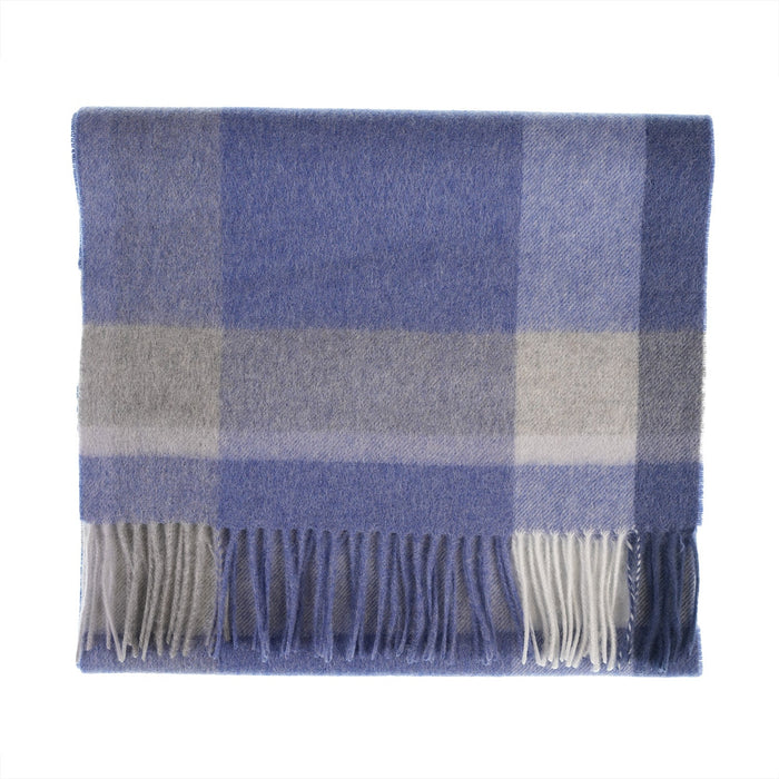 Edinburgh 100% Cashmere Wide Scarf - Heritage Of Scotland - MIDDLETON BLUE