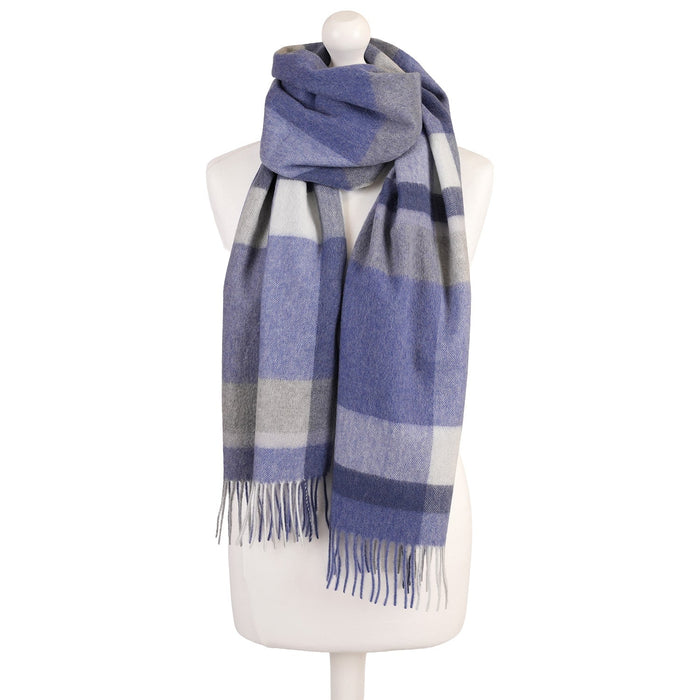 Edinburgh 100% Cashmere Wide Scarf - Heritage Of Scotland - MIDDLETON BLUE