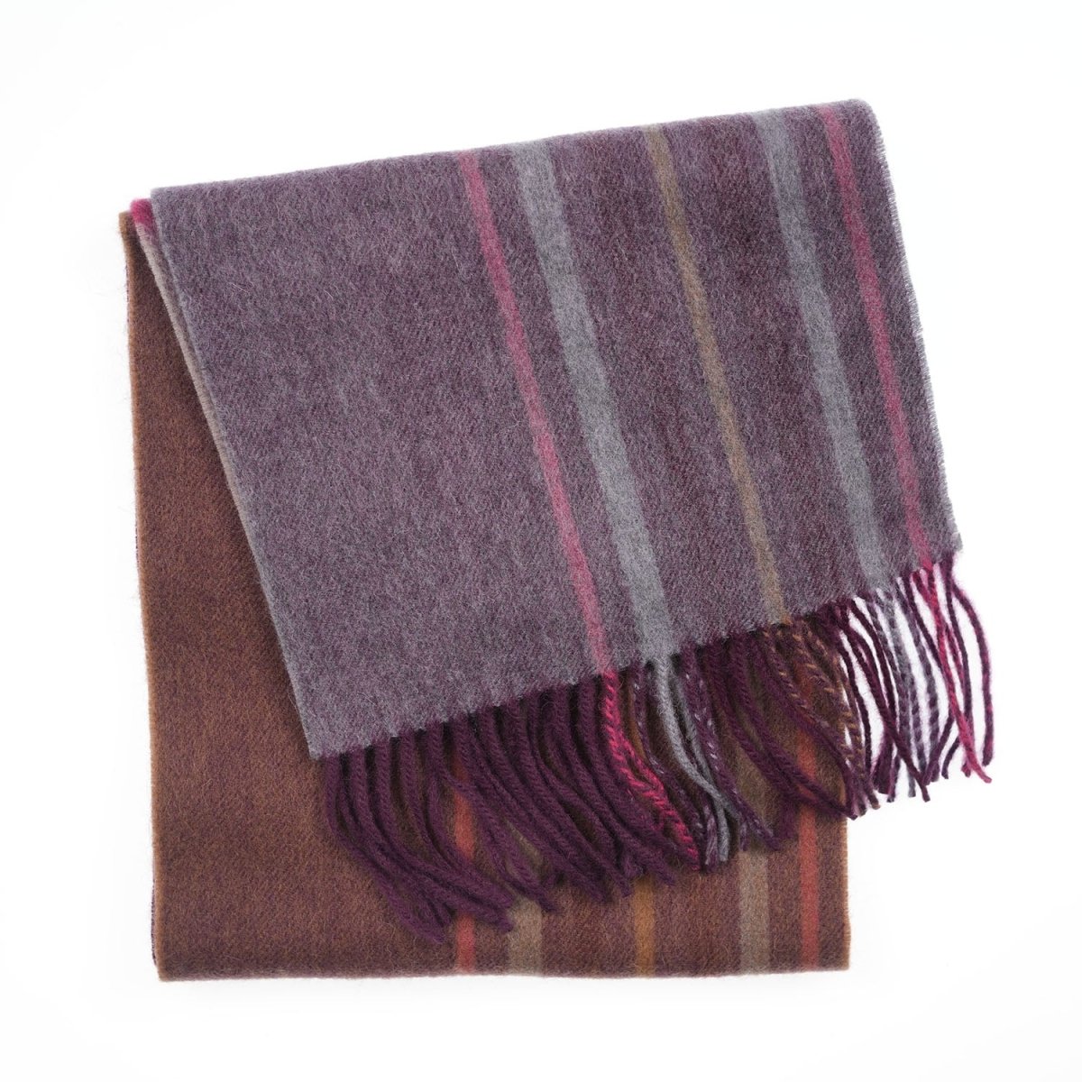 Edinburgh 100% Lambswool Scarf Barcode Check - Wineberry - Heritage Of Scotland -