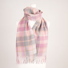 Edinburgh 100% Lambswool Scarf – Premium Soft Wool Wrap - Artillery Check Light Pink - Heritage Of Scotland -