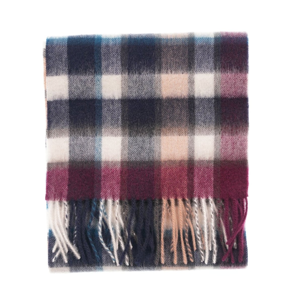 Edinburgh 100% Lambswool Scarf – Premium Soft Wool Wrap - Artillery Check Navy and Camo - Heritage Of Scotland -