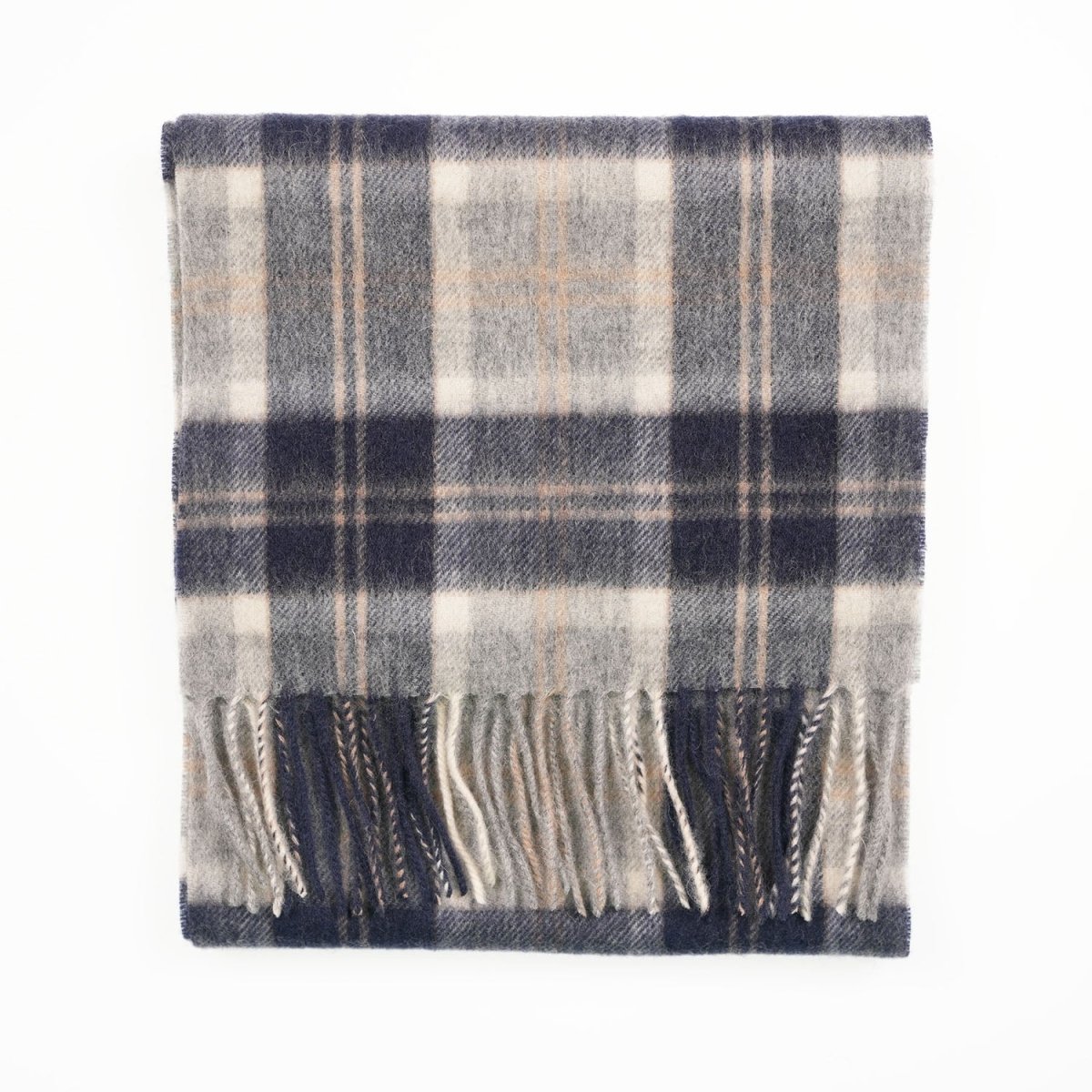 Edinburgh 100% Lambswool Scarf – Premium Soft Wool Wrap - Bannockbane Silver - Heritage Of Scotland -