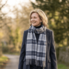 Edinburgh 100% Lambswool Scarf – Premium Soft Wool Wrap - Bannockbane Silver - Heritage Of Scotland -