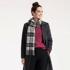 Edinburgh 100% Lambswool Scarf – Premium Soft Wool Wrap - Bannockbane Silver - Heritage Of Scotland -
