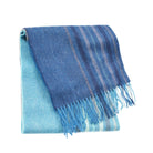 Edinburgh 100% Lambswool Scarf – Premium Soft Wool Wrap - Barcode Check - Aqua Blue - Heritage Of Scotland -