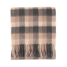 Edinburgh 100% Lambswool Scarf – Premium Soft Wool Wrap - Big Check Natural Brown - Heritage Of Scotland -