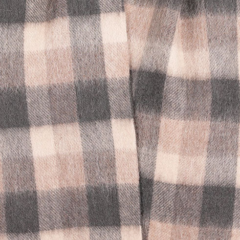 Edinburgh 100% Lambswool Scarf – Premium Soft Wool Wrap - Big Check Natural Brown - Heritage Of Scotland -