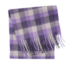 Edinburgh 100% Lambswool Scarf – Premium Soft Wool Wrap - Big Check Purple and Oyster - Heritage Of Scotland -