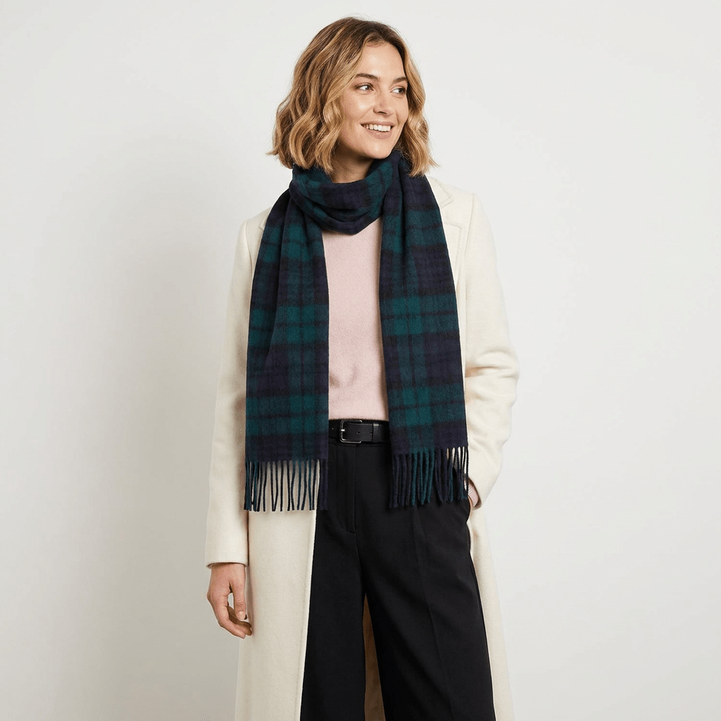 Edinburgh 100% Lambswool Scarf – Premium Soft Wool Wrap - Black Watch - Heritage Of Scotland -