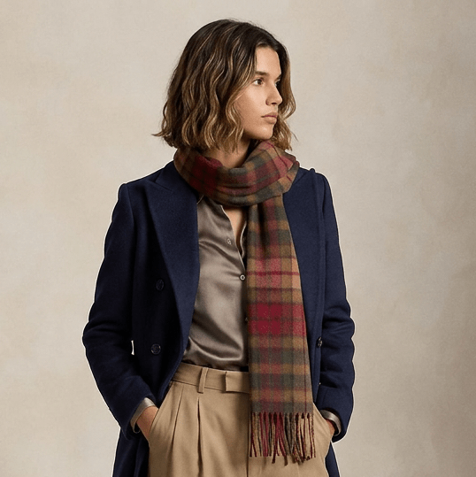 Edinburgh 100% Lambswool Scarf – Premium Soft Wool Wrap - Buchanan Autumn - Heritage Of Scotland -