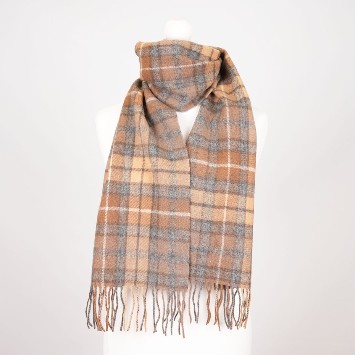 Edinburgh 100% Lambswool Scarf – Premium Soft Wool Wrap - Buchanan Natural - Heritage Of Scotland -