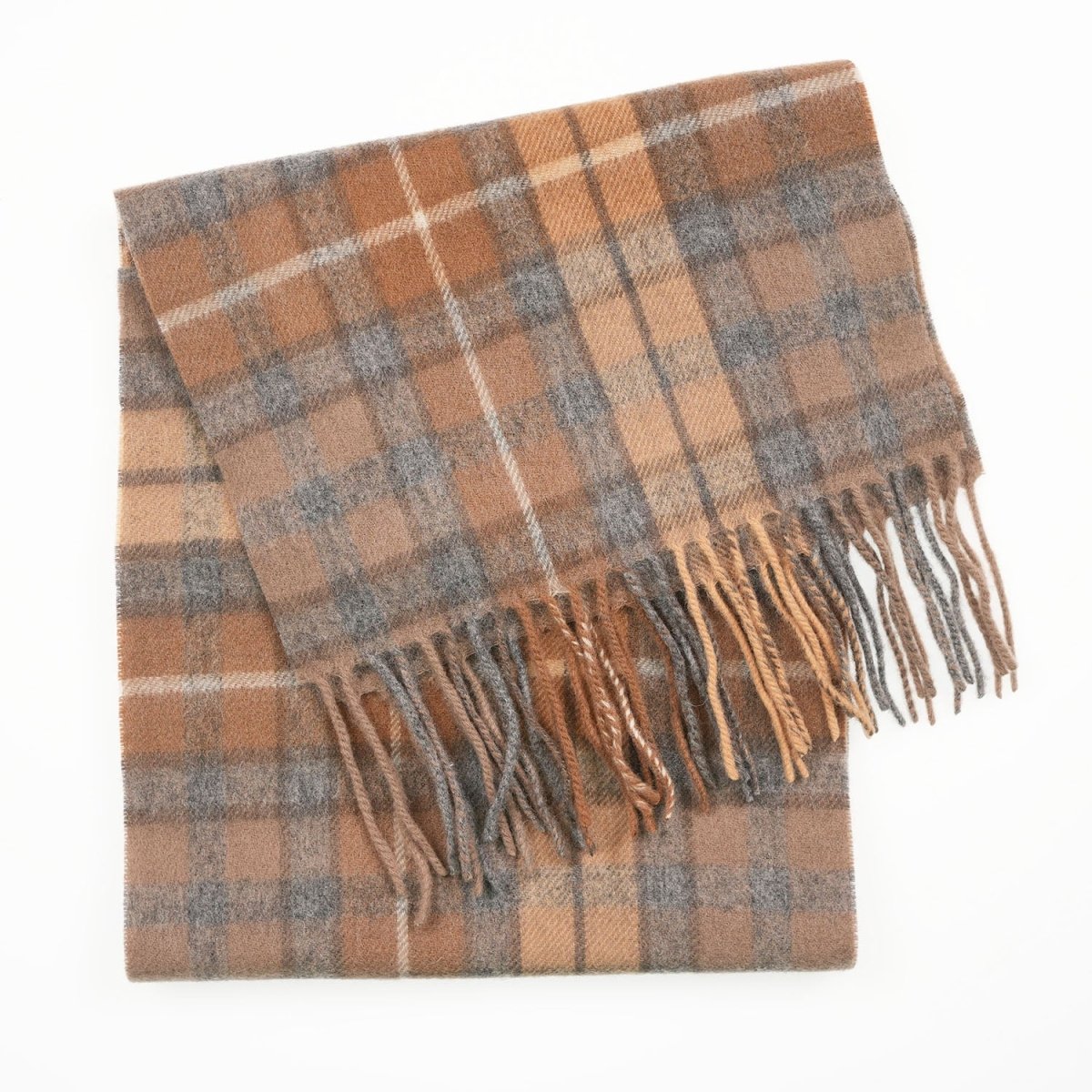 Edinburgh 100% Lambswool Scarf – Premium Soft Wool Wrap - Buchanan Natural - Heritage Of Scotland -