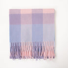 Edinburgh 100% Lambswool Scarf – Premium Soft Wool Wrap - Bursted Check Lavender and Pink - Heritage Of Scotland -