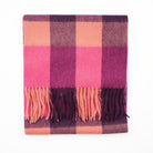 Edinburgh 100% Lambswool Scarf – Premium Soft Wool Wrap - Bursted Check Orange and Pink - Heritage Of Scotland -