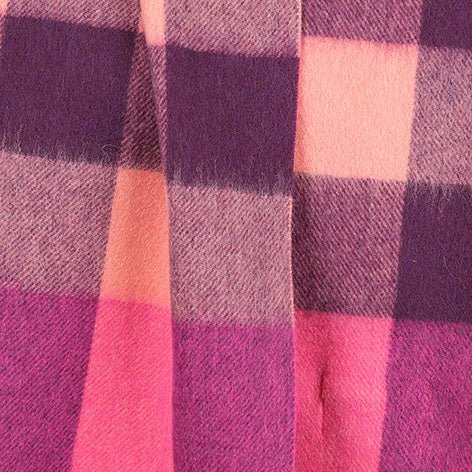 Edinburgh 100% Lambswool Scarf – Premium Soft Wool Wrap - Bursted Check Orange and Pink - Heritage Of Scotland -