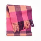 Edinburgh 100% Lambswool Scarf – Premium Soft Wool Wrap - Bursted Check Orange and Pink - Heritage Of Scotland -
