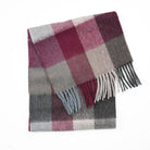 Edinburgh 100% Lambswool Scarf – Premium Soft Wool Wrap - Checkers - Burgundy - Heritage Of Scotland -