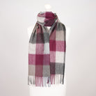 Edinburgh 100% Lambswool Scarf – Premium Soft Wool Wrap - Checkers - Burgundy - Heritage Of Scotland -