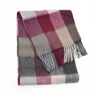 Edinburgh 100% Lambswool Scarf – Premium Soft Wool Wrap - Checkers - Burgundy - Heritage Of Scotland -