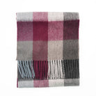 Edinburgh 100% Lambswool Scarf – Premium Soft Wool Wrap - Checkers - Burgundy - Heritage Of Scotland -