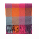 Edinburgh 100% Lambswool Scarf – Premium Soft Wool Wrap - Checkers Orange and Pink - Heritage Of Scotland -