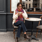Edinburgh 100% Lambswool Scarf – Premium Soft Wool Wrap - Checkers Orange and Pink - Heritage Of Scotland -