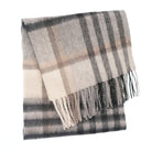 Edinburgh 100% Lambswool Scarf – Premium Soft Wool Wrap - Chequer Grey Light Yellow - Heritage Of Scotland -