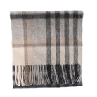 Edinburgh 100% Lambswool Scarf – Premium Soft Wool Wrap - Chequer Grey Light Yellow - Heritage Of Scotland -