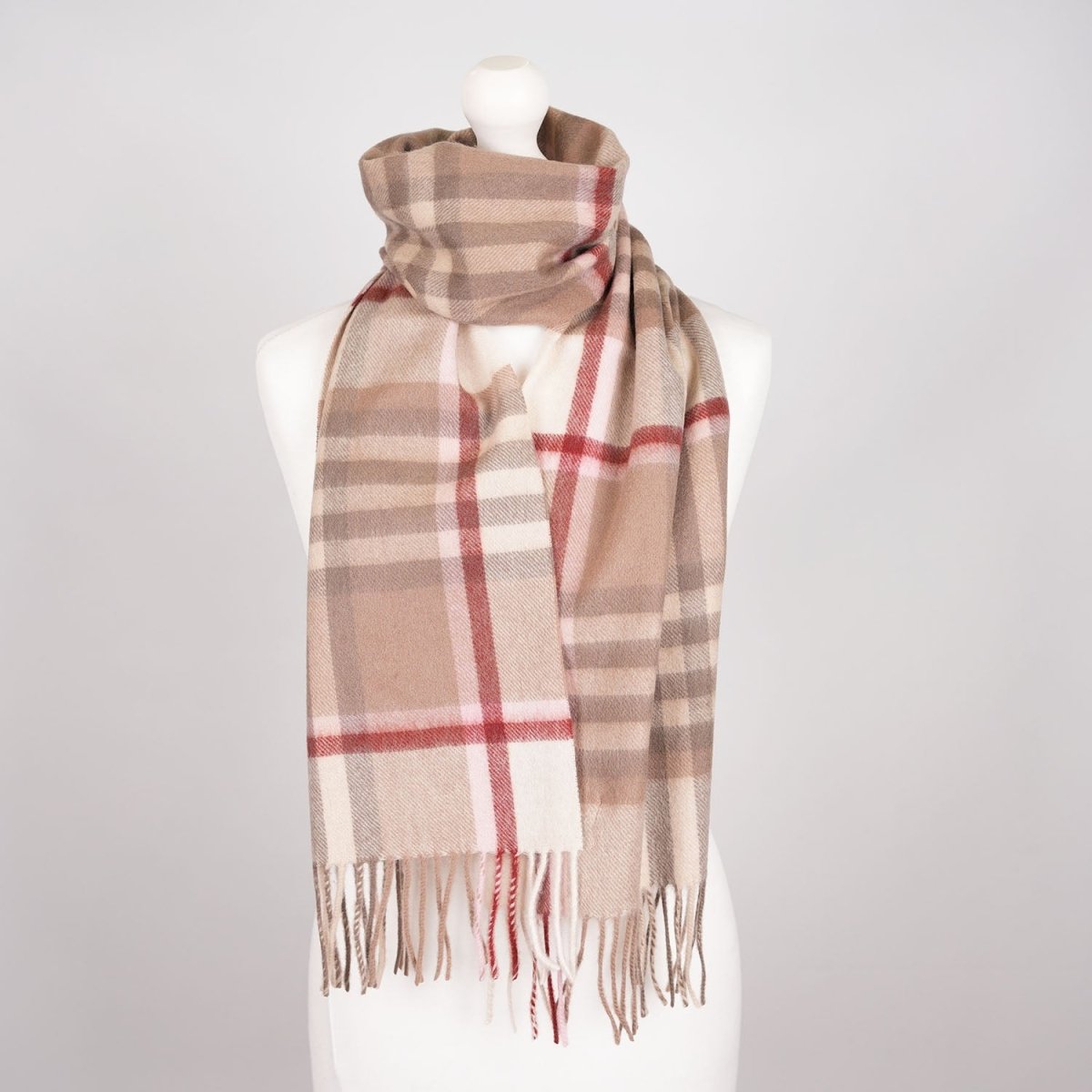 Edinburgh 100% Lambswool Scarf – Premium Soft Wool Wrap - Chequer Shrimp - Heritage Of Scotland -
