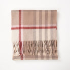 Edinburgh 100% Lambswool Scarf – Premium Soft Wool Wrap - Chequer Shrimp - Heritage Of Scotland -