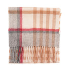 Edinburgh 100% Lambswool Scarf – Premium Soft Wool Wrap - Chequer Tartan Light Camel and Grey - Heritage Of Scotland -
