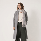 Edinburgh 100% Lambswool Scarf – Premium Soft Wool Wrap - Chequer Tartan Light Pink And Grey - Heritage Of Scotland -