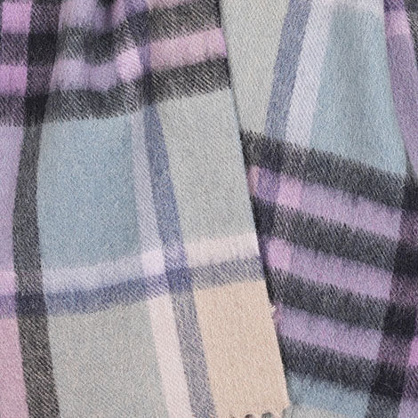 Edinburgh 100% Lambswool Scarf – Premium Soft Wool Wrap - Chequer Tartan Purple - Heritage Of Scotland -